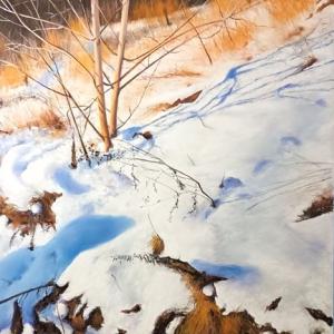 Paysage enneigé-55x40 cm-Pastelmat